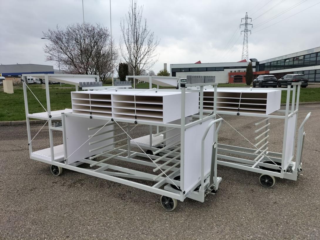 Remorque 2 ED pour pièces de carrosserie, cote à cote